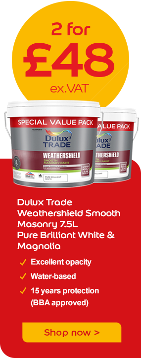 2 for £48 ex VAT on Weathershield Smooth Masonry 7.5L